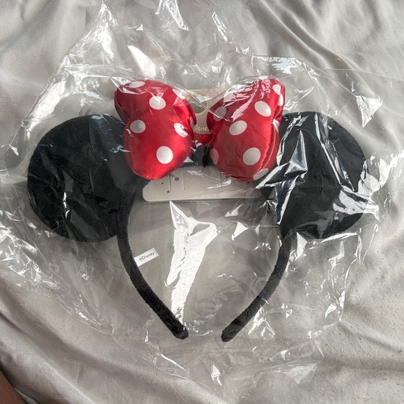 Disney Other - Disney Black and Red Minnie Mouse Ears Headband